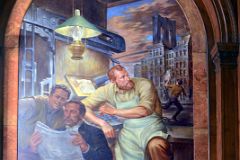 21-2 The Linotype-Mergenthaler and Whitelaw Reid of the New York Tribune Mural In McGraw Rotunda New York City Public Library Main Branch